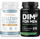 Supplément DIM pour hommes SMNutrition avec Calcium D-Glucarate de D-Hormone mâle avec complexe DIM pour hommes (60 portions) et supplément sans gluten végétalien sans OGM CDG (90 portions)