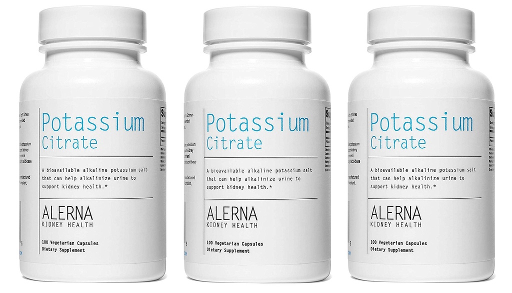 Kalium citraat 99 mg - Ondersteunt Electrolyte Balance en Normale pH - Essentiële minerale niersteen Ondersteuning Supplement - 100 Vegetarische Capsules (pakket van 3)