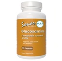 Sanar Naturals Glucosamine Chondritine MSM Turmeric - Supplément de soutien pour les genoux, le dos, les mains et le corps - Non-OGM, sans gluten, 120 capsules