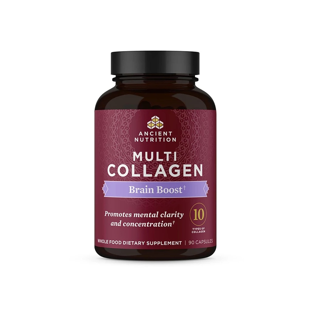 Oude Voeding Collageen Proteïne Boost, Collageen Proteïne Capsules Hersensupplement voor verminderde gewrichtsklachten, gezonde huid en nagels, 90 ct