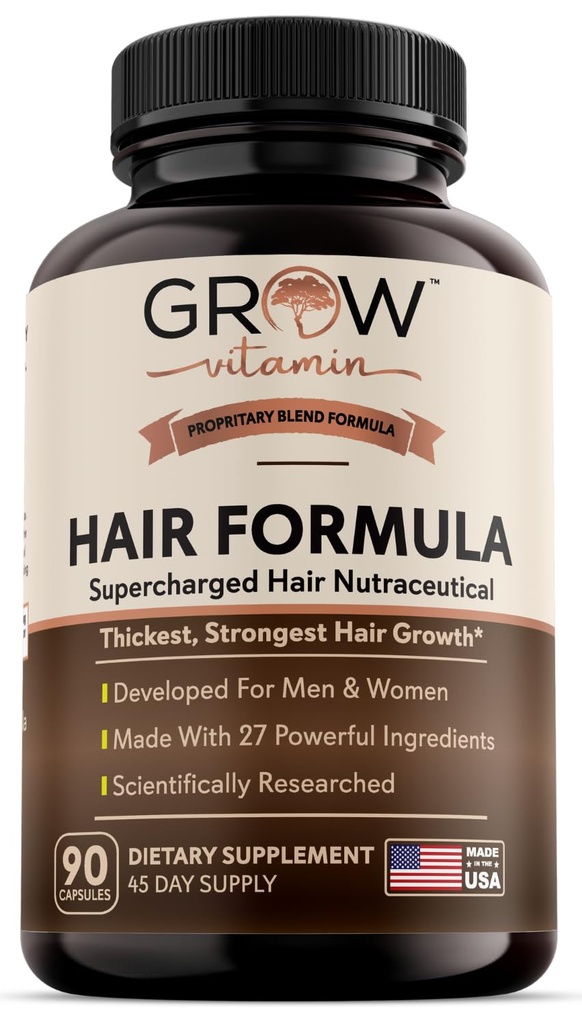 faire croître la vitamine tout en une formule de cheveux pour les hommes et les femmes - La formule de cheveux avancée comprend Biotin, Saw Palmetto, DHT Blocker & Trace Minerals - Supplément de cheveux pour les cheveux, la peau et les ongles - 90 Capsules
