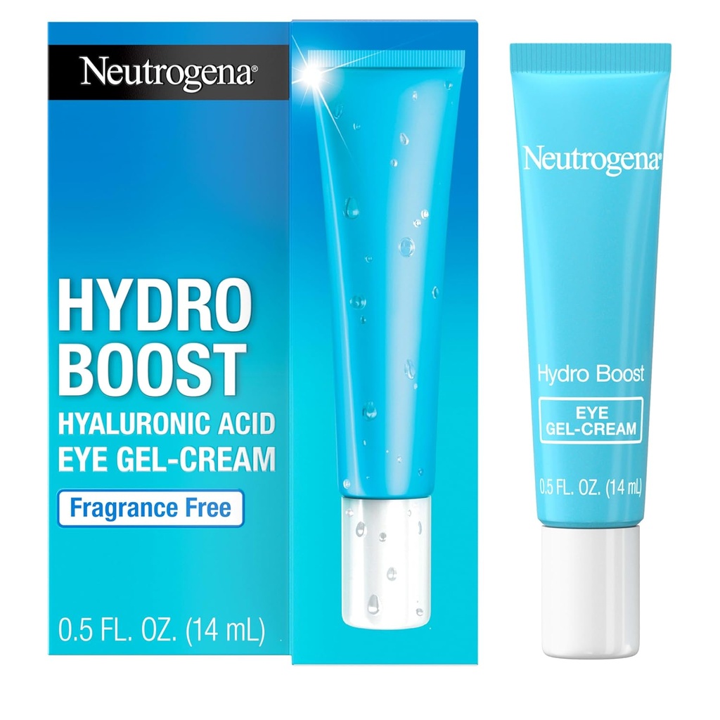 Neutrogena Hydro Boost Under Eye Cream, met Gezuiverd Hyaluronzuur, houdt onder het ooggebied op zoek glad & gehydrateerd, geurenvrij en niet-comedogeen, 0,5 oz