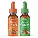 Simply Nature's Pledge - Suppléments de fruits et légumes - Gouttes liquides - Fabriqué avec des aliments entiers Superfoods, vitamines et minéraux emballés - Sans soja - Fabriqué aux États-Unis