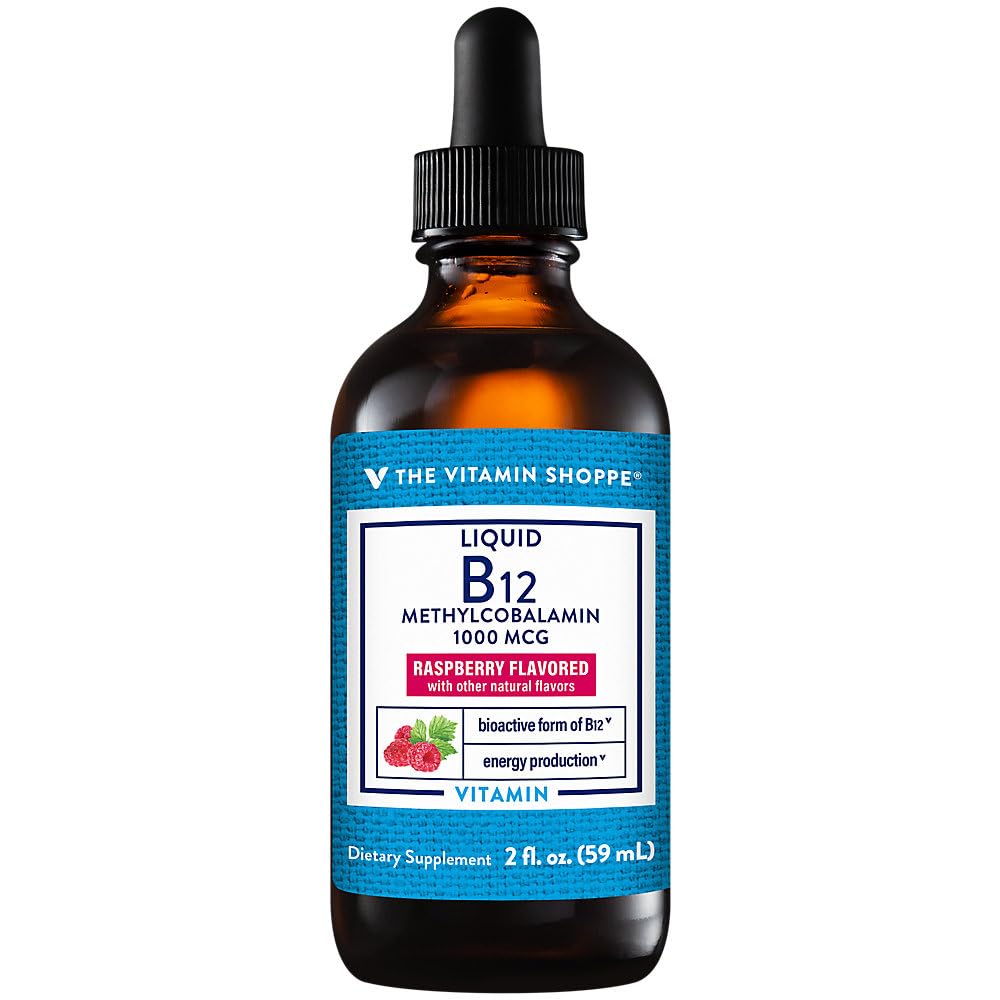 De Vitamin Shoppe Liquid B12 Methylcobalamine - Energieproductie - 1000 MCG - Raspberry (2 fl. oz.)