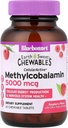 BlueBonnet Nutrition Earth Sweet® Chewables, CellularActive® Methylcobalamin, Raspberry, 5,000 mcg, 60 Chewable Tablets