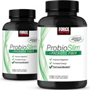 Force Factor ProbioSlim + Prebiotic Fiber, Metabolisme Booster voor vrouwen en mannen, Digestieve gezondheidsondersteuning, Green Tea Extract en Psyllium Husk Fiber, 120 Telling (pakket van 2)