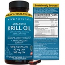 Viva Naturals Antarctische Krillolie Omega 3 Supplementen 1250 mg - DHA EPA Omega-3 & Astaxanthine Concentratie voor de gezamenlijke gezondheid, Geen Fish Burp - 60 Krill Oil Capsules