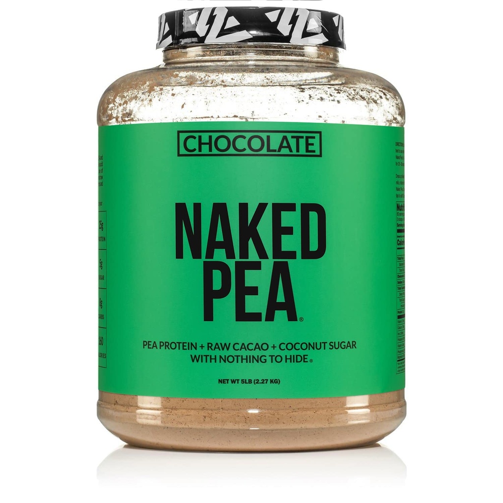 NAKED Nutrition Chocolate Pea Protein Isolaat - 5Lb Bulk, NSF Certified, Plant Based, Vegetarian & Vegan Protein. Gemakkelijk te graven, non-GMO, glutenvrij, lactosevrij, sojavrij