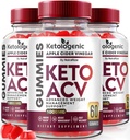 NutraRize (paquet de 3 Gommies Keto ACV kétogéniques avancées perte de poids, formule de détox, supplément de vinaigre de cidre de pomme (180 Gommies)
