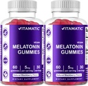 Mélatonine vitamatique Gommies - (2,5 mg 5 mg et 10 mg de doses) - 60 Comptez chacune - (paquet de 2)