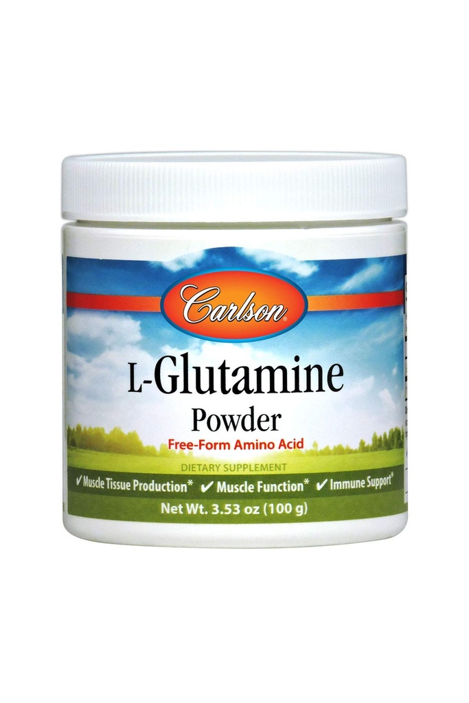 Carlson - L-Glutaminepoeder, vrij-vorm-Aminozuur, 3 g, Spierweefselproductie & functie, Immuunondersteuning, 3,53 oz (100 g)