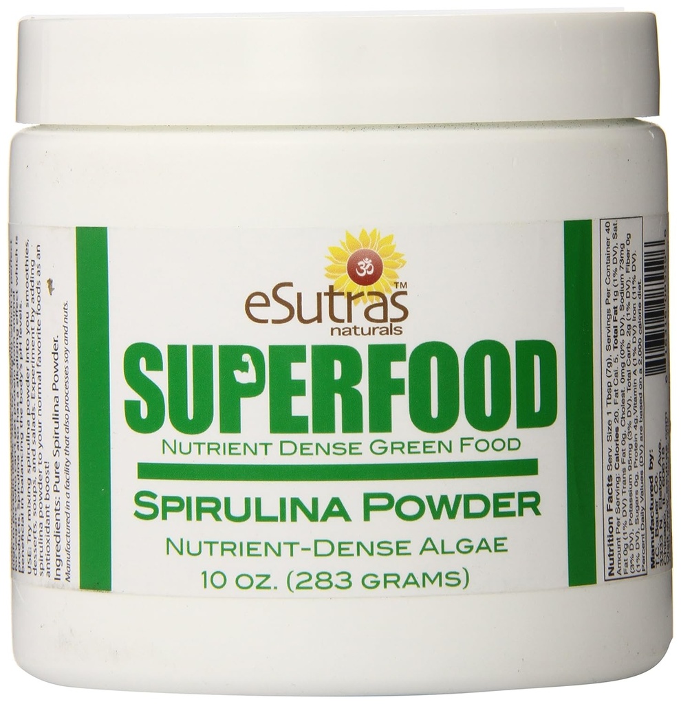 Esutra Organics Raw Spirulina, 10 Ounce
