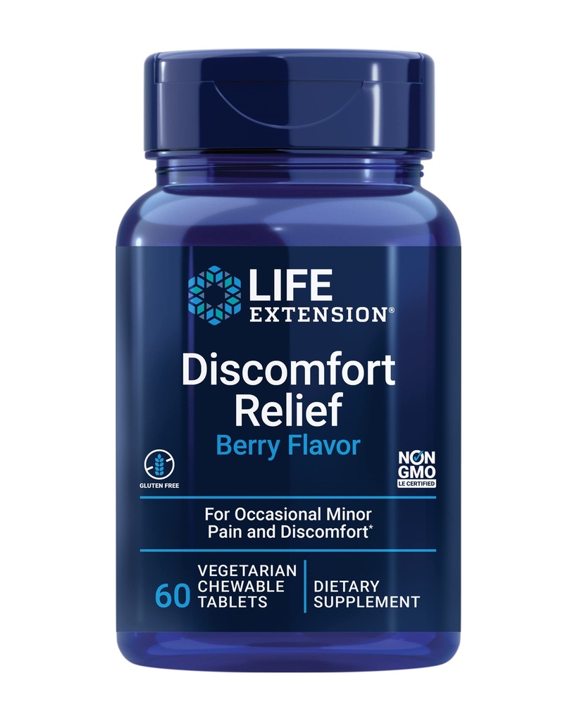 Life Extension Pea Discomfort Relief (Berry Flavor) for Occasional Minor Pain & Discomfort 
