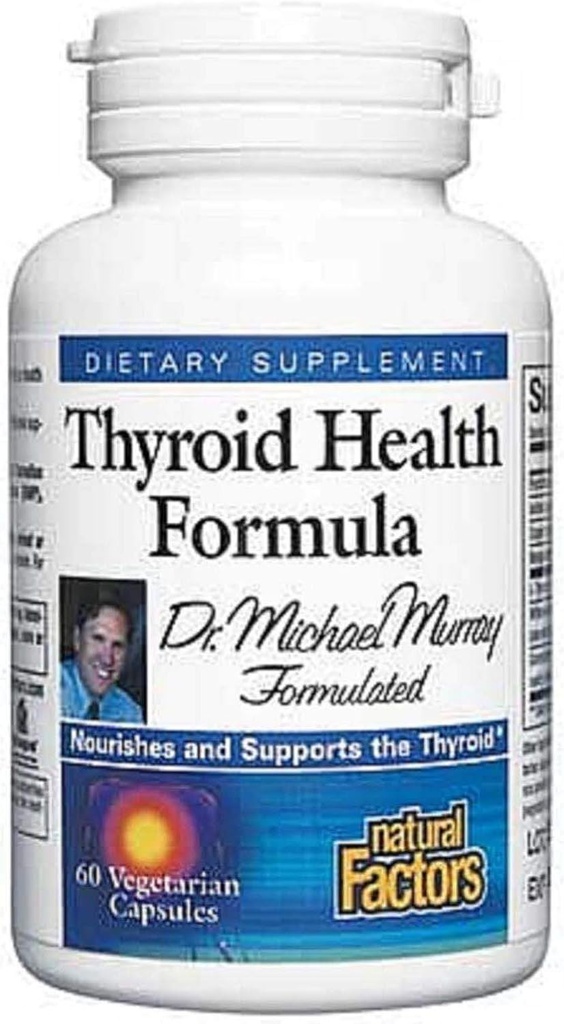 Natuurlijke factoren - Thyroid Health Formula, Voedingsondersteuning voor de schildklier Gland, 60 Vegetarische Capsules