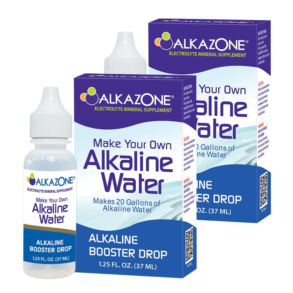 ALKAZONE Maak uw eigen Alkaline Water - Alkaline Booster Drop 1,25 oz (2 verpakkingen)