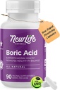 NewLife Naturals - Medical Grade Boric Acid Vaginal Suppositories - 600mg - 100% Pure Womens pH Balance Pills - Yeast Infection, BV - 90 Capsules: Made in USA