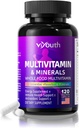 Multivitamine pour les femmes et l'homme, servir 13 vitamines essentielles, 9 minéraux, Ashwagandha et Choline, aider à stimuler l'immunité, maintenir la vitalité et améliorer la santé de la peau, 120 capsules