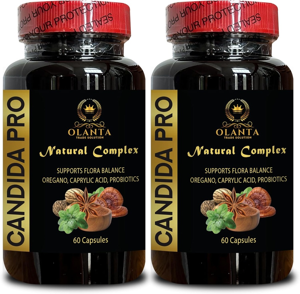 Supplément de soutien Candida - Supplément Aloe Vera, Gut & Colon Capsules de soutien pour hommes et femmes, Candida Cleanse Extra Strength - 2 Bouteilles 120 Capsules