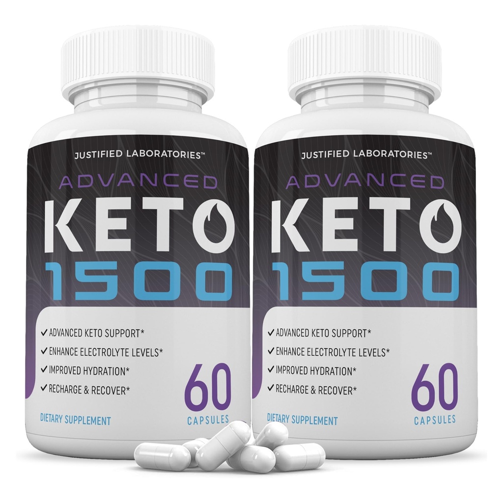 Laboratoires justifiés (2 Pack Advanced Keto 1500 Keto Pills 1275MG Nouvelle formule et améliorée contient du vinaigre de cidre d'Apple Extra Virgin Olive Oil Powder Green Tea Leaf 120 capsules