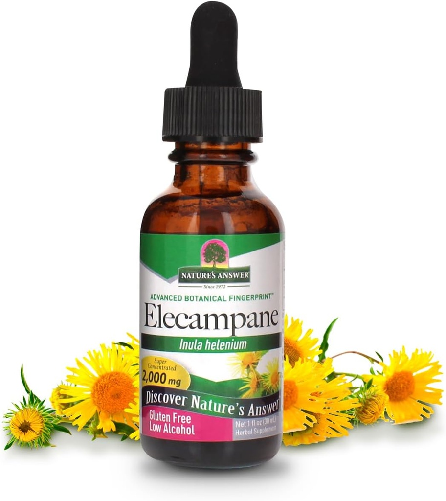 Nature's Antwoord Elecampane Root met Biologische Alcohol, 1-Fluid Ounce
