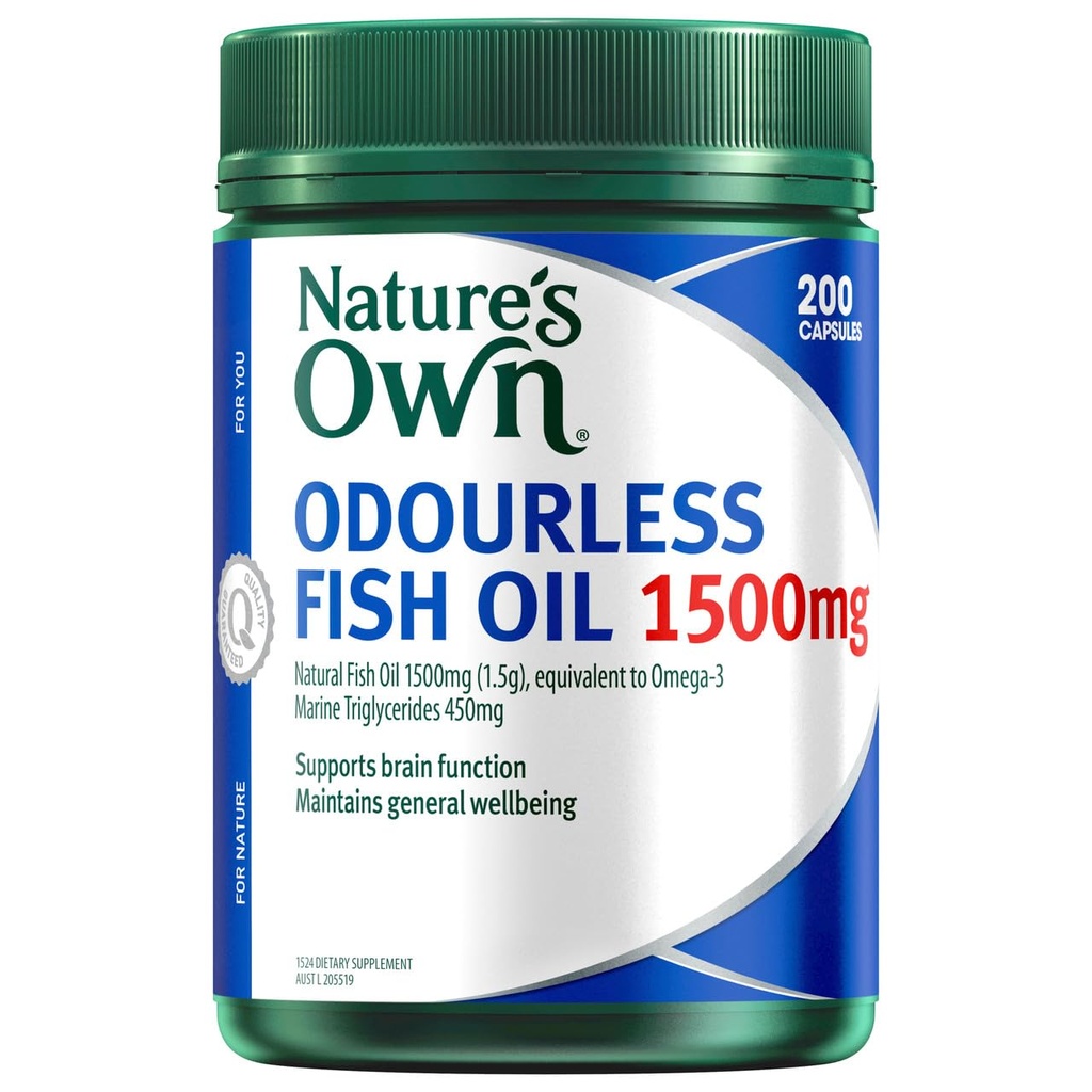 Natuureigen Omega 3 Hoge sterkte reukloze visolie 1500 MG X 200 capsules