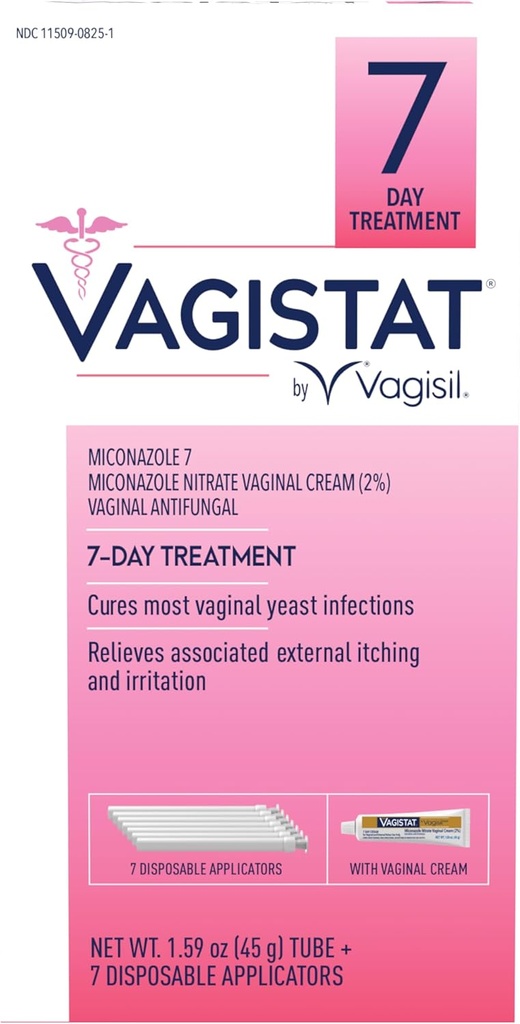 Vagisil Vagistat 7 dagen Gistinfectie behandeling voor vrouwen, helpt verlichten extern jeuken en irriteren, bevat 2% extern miconazol nitraat crème & 7 wegwerpapplicators (verpakking van 1)