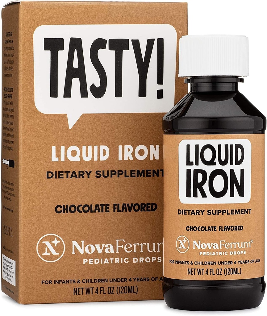 NovaFerrum Lekkere kinderdruppels Liquid Iron Supplement voor baby's, peuters en kinderen 