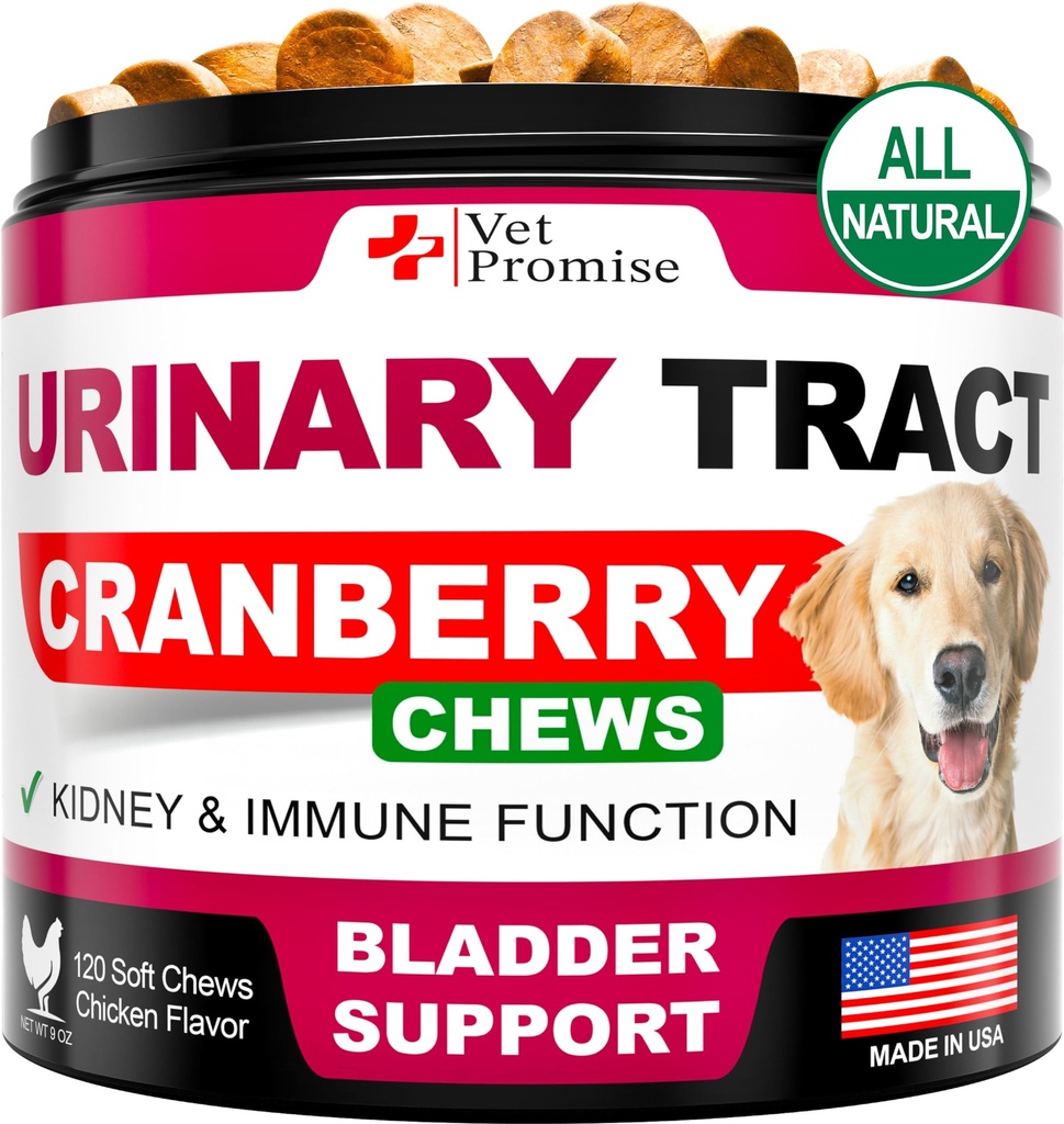 Hond UTI behandeling - Cranberry Supplement voor honden UTI - Bladder controle - Urineweginfectie behandeling Geneeskunde - Cranberry Supplement Vitaminen Multivitamine Kauwen - Made in USA