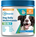 5Strands Honden Multivitamine Kauwen, 10-in-1, Vitaminen & Postbiotica, Alle leeftijden & Ras - Vertering, Hersenen, Organen, Hart, Mobiliteit, Visie, Huid & Coat, Immune Health - Hondensupplement (Kip, 90ct)