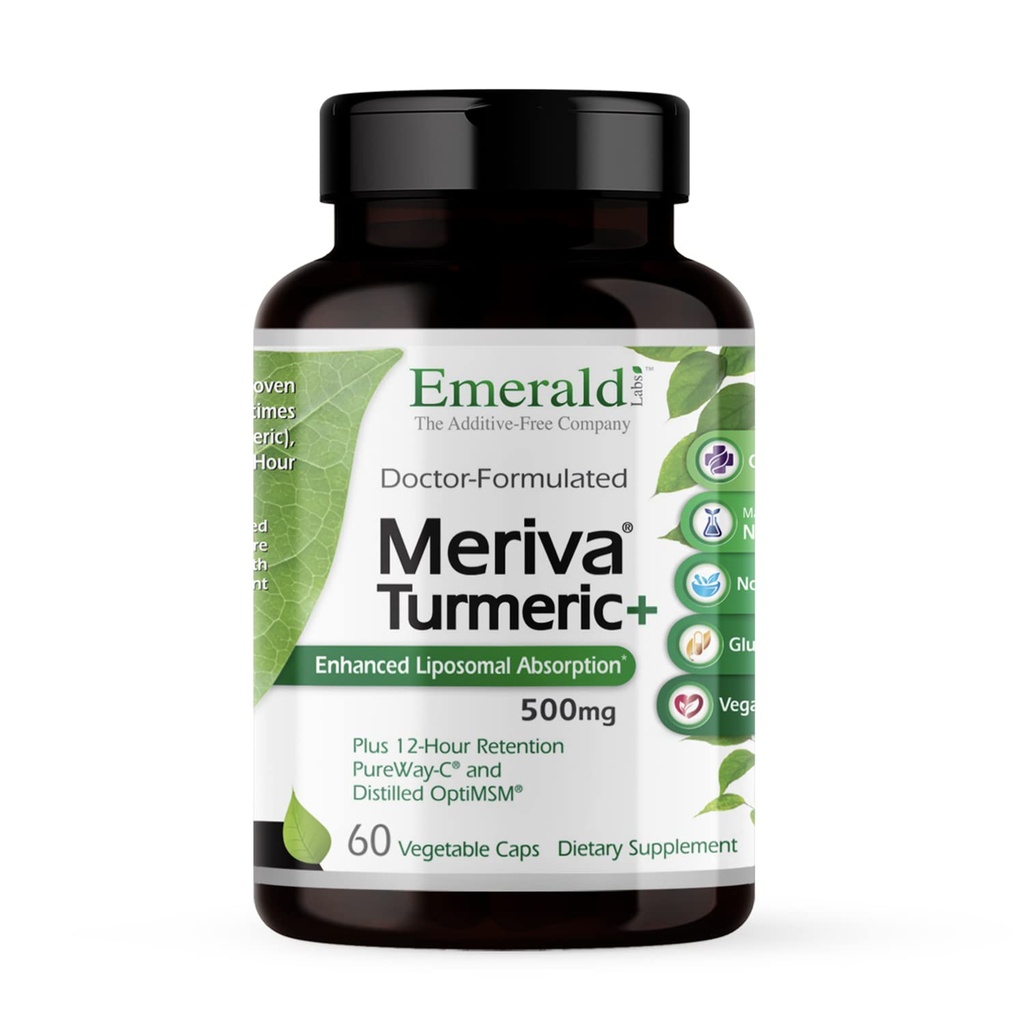 Emerald Labs Meriva Turmeric Plus - Meriva Turmeric, PureWay-C Vitamine C & OptiMSM - Soutient la réponse immunitaire et santé conjointe - 60 capsules végétales (jusqu'à 60 jours d'approvisionnement)