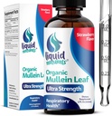Gouttes Mullein pour les poumons, 2 Fl. Oz, Mullein Leaf Extract pour les poumons Fraise Flavor, Mullien Lung Detox et Cleanse, Mullen Teincture Support pour la respiration saine