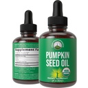 Huile de graines de citrouille. USDA Bio Vegan gouttes liquides extrait pour les femmes et les hommes. Supplément pour la croissance des cheveux, santé de la peau, UT, soutien de la prostate. Zéro sucre, sans gluten.