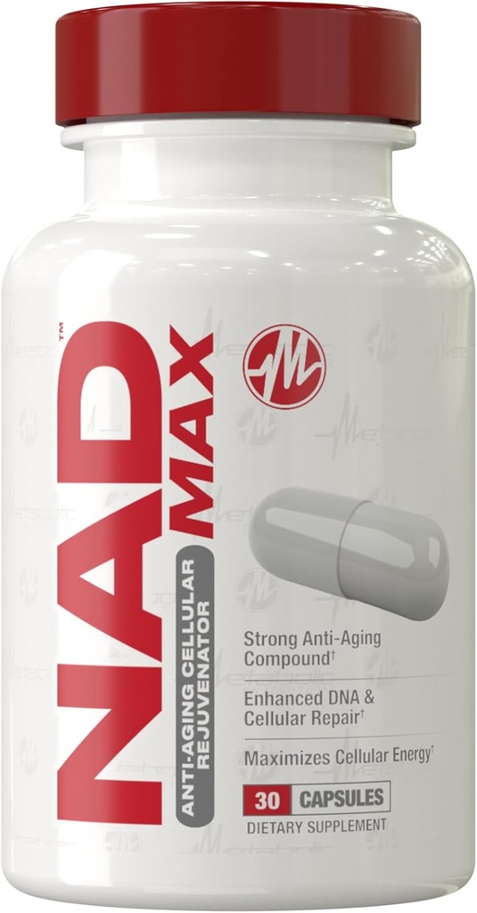 Nutrition métabolique NAD MAX 350mg Rejuvenateur cellulaire anti-âge, soutient l'énergie cellulaire et la fonction mitochondriale, 30 jours d'approvisionnement