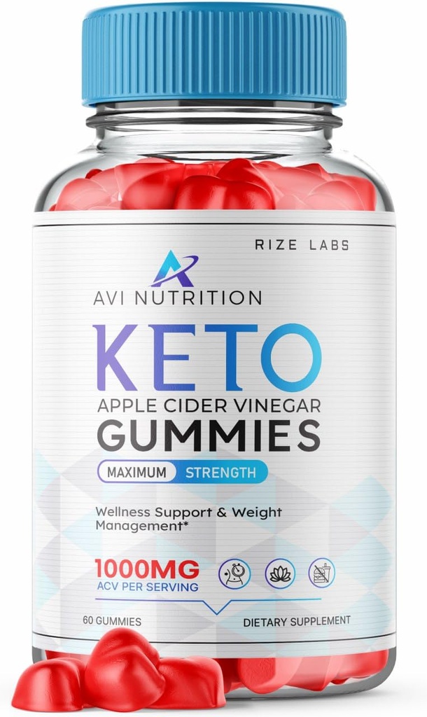 rize labs Avi Nutrition Keto Gummies, ACV Advanced Weight Loss Gummy and Supplement for Metabolism Boost (60 Gummies)