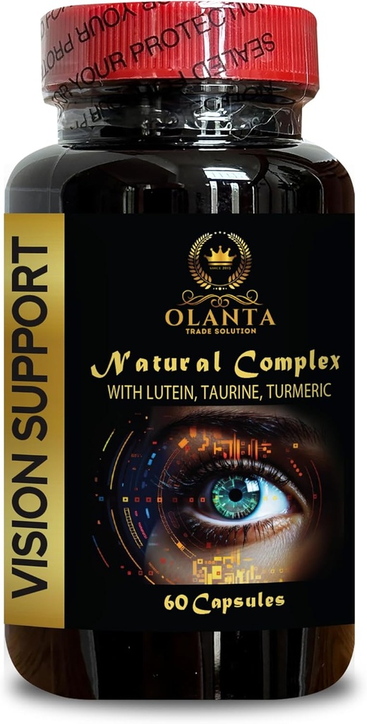 oogsupplementen voor volwassenen - VISIESTEUN NATUURLIJKE COMPLEX - voordelen voor de gezondheid van taurine, vitamine A, zink, luteïne, bosbessenvrucht 4:1 Extract, melkdistelextract - 1 fles 60 capsules