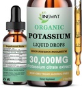 Kalium Magnesium Liquid Drops - Biologische Liquid Supplement - Hoge Absorptie Kalium Citroen 1000mg Magnesium Glycinate 500mg Calcium voor Hart, Leg Kraampen en Spier - Non-GMO, Veganist, 2 oz