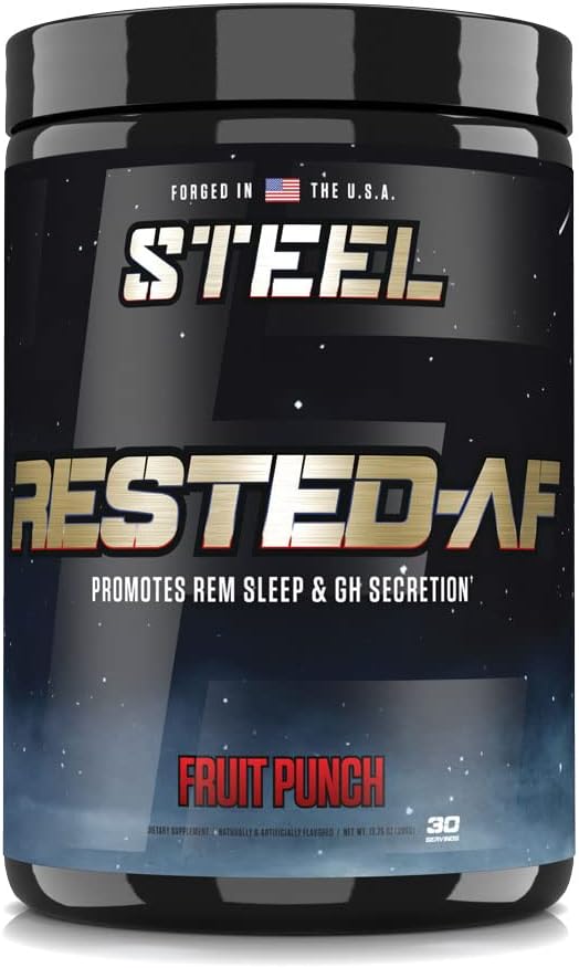 Steel Supplements Rested-AF I Diepe slaaphulp en spierherstel poeder met GABA & Valeriaan wortelextract 