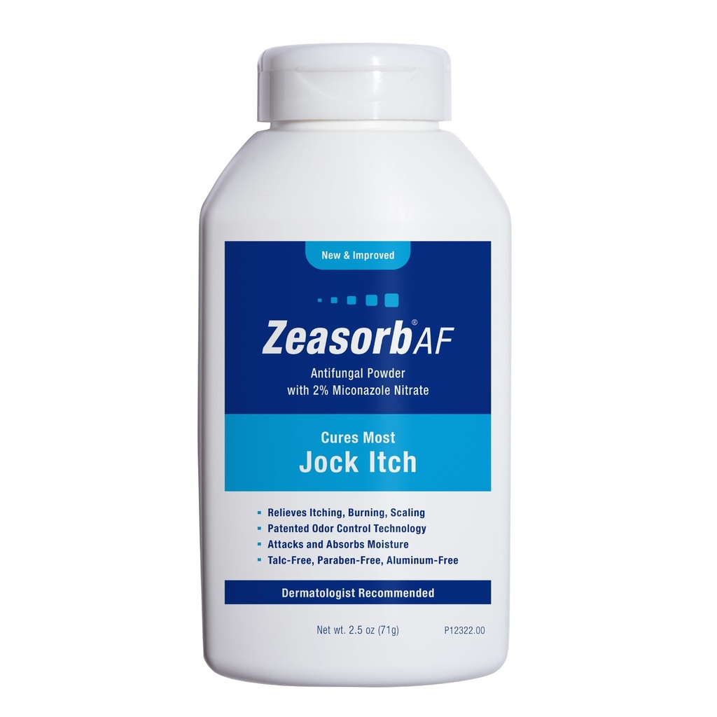 Zeasorb AF Jock Itch Powder, Super Absorberend, Scale, & Burning Relief, 2.5 Oz