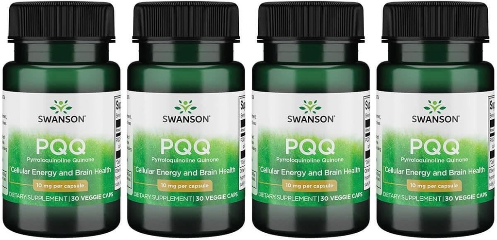 Swanson Pqq Pyrrolochinoline Quinon 10 mg 30 Vegan Caps (4 verpakkingen)