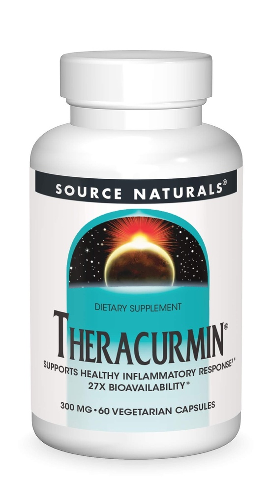 Source Naturals Theracurmin, soutient une réponse inflammatoire saine*, 300 mg - 60 capsules végétariennes