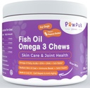 Omega 3 Visolie Kauwen voor honden - EPA & DHA voor de huid en de gezondheid van de jas Plus totale gezondheid, jeuk Relief, Joint & Mobility Support, CoQ10 & NMN - Natural Anti-Aging Supplement voor honden