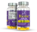 JE Natural Biotin Hair Skin en Nails Vitaminen, Vitamine C, Biotine en Collagen Supplementen die haar groeien sneller en langer, voor alle leeftijden, 60 capsules van Biotin 20000mcg Maximale sterkte.