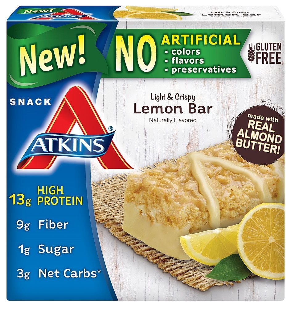 Atkins Snack Light Crispy Lemon Bar, 5 Little Bars (pakket van 2)