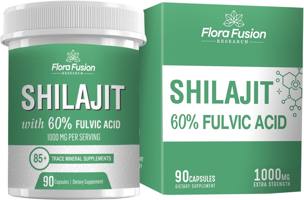 SHILAJIT Capsules 1000mg Himalaya Shilajit met Fulvic Acid - Shilajit Supplement met Kruidenextracten - Shilajit Supplement Capsules- Shilajit voor mannen & vrouwen 90 Capsules
