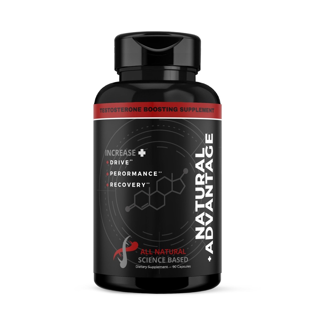 Natuurlijke Voordeel - Alle natuurlijke Testosteron Booster, Tongkat Ali, Fadogia Agrestis, Shilajit, Saw Palmetto, Fenegriek, Maca, Boron Citrate, 1 Pack - (30 Servings) 90ct