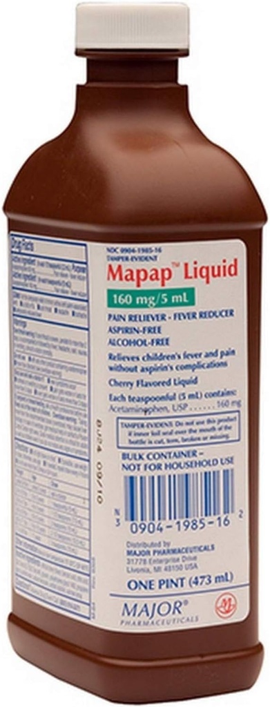 Cartep Réducteur de la fièvre pour soulager la douleur liquide, Saveur de cerise, une pinte