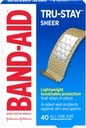 Band-Aid merk Tru-Stay Sheer Strips Kleefstof Steriele Bandages voor EHBO & Wound Protection, individueel verpakte Wound Care Bandages voor kleine sneetjes & Scrapes, All One Size, 40 ct