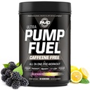 PMD Sports Pump Fuel Ultra Cafeïne Gratis - Premium Pre-workout Poeder & Muscle Pump, Grotere Focus, Endurance & Recovery, Premium Creatine, Arginine & Beta Alanine - BlackBerry Limonade (30 Servers)