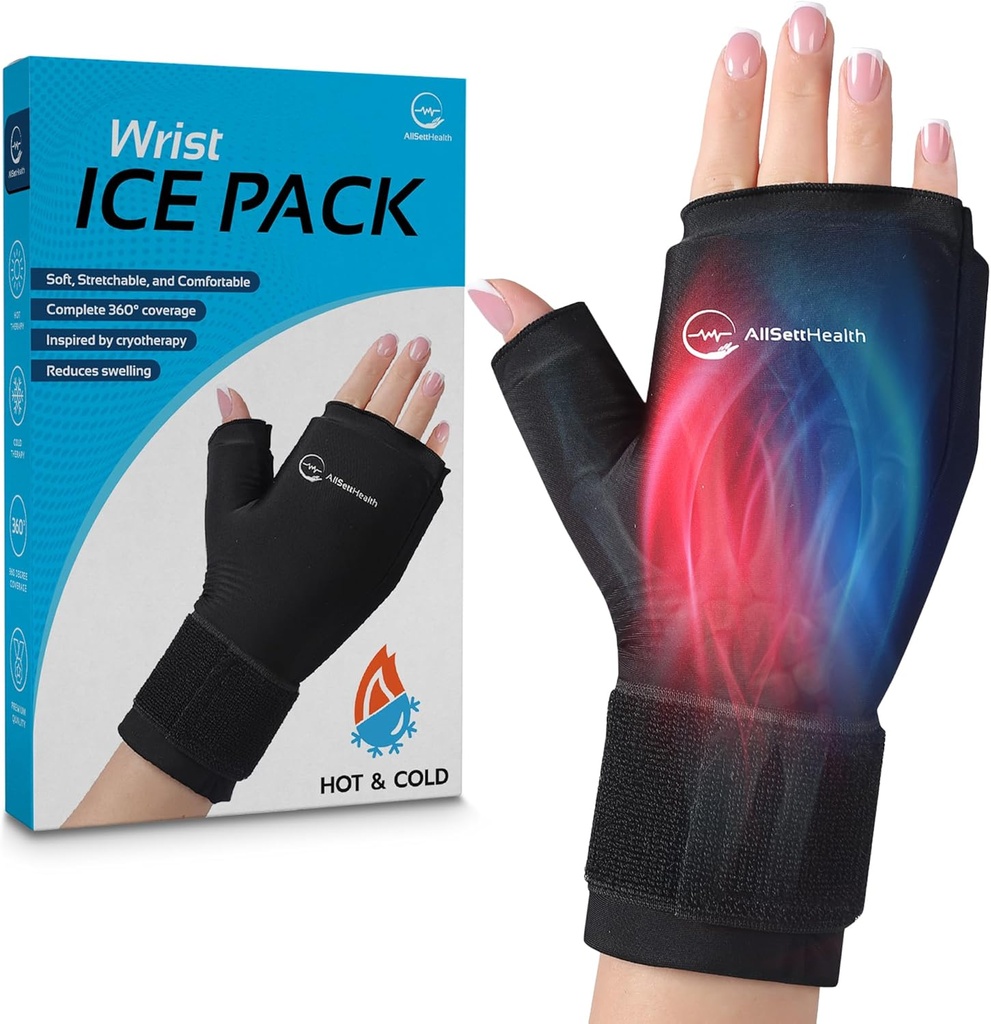 Pols Ice Pack Wrap - Hot and Cold Gel Thumb & Hand Ice Pack Handschoen voor Artritis Relief Microwavable & Freezer Safe, Dual Therapy for Carpal Tunnel, Tendonitis, Swelling, Targeted Relief for Hand