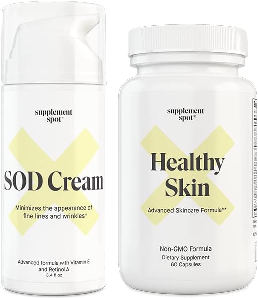 Bundel: SOD Superoxide Dismutase Gezichtscrème en gezonde huid anti-aging supplement